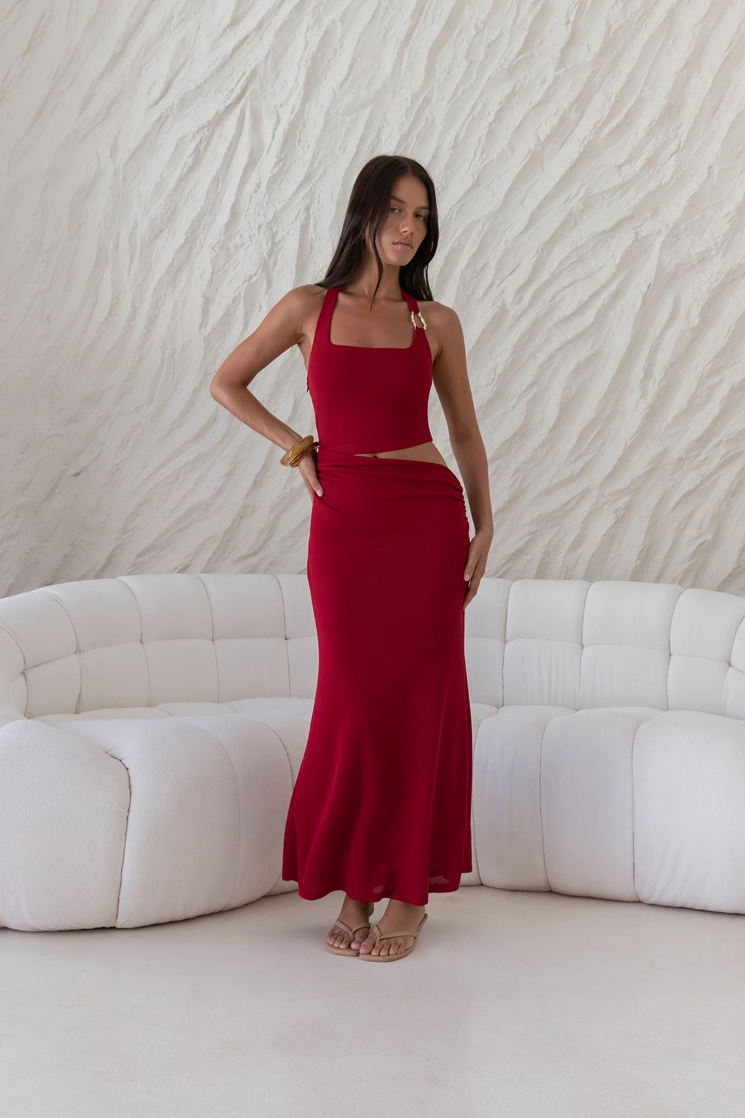 Horizon Hunter Maxi Dress Maroon