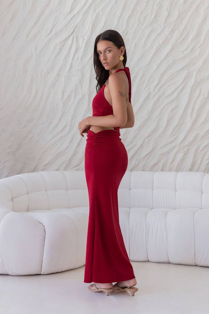 Horizon Hunter Maxi Dress Maroon