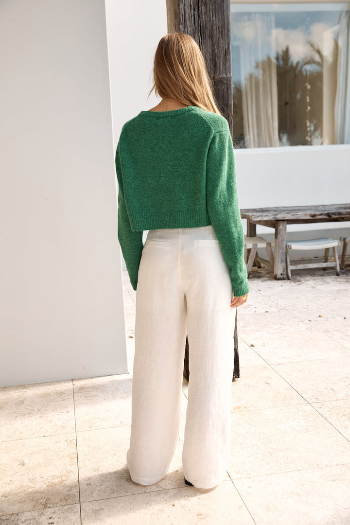 Soft Touch Wool Blend Cardigan Green