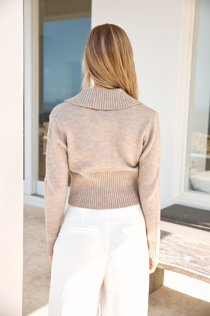 Chai Latte Knit Top Brown