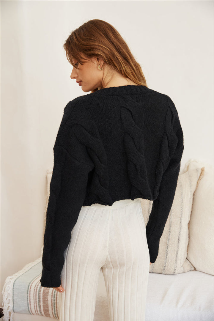 SNDYS Laine Cable Cardigan Black