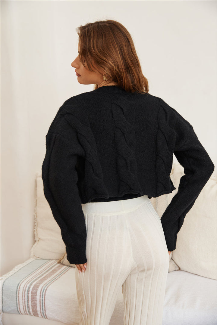 SNDYS Laine Cable Cardigan Black