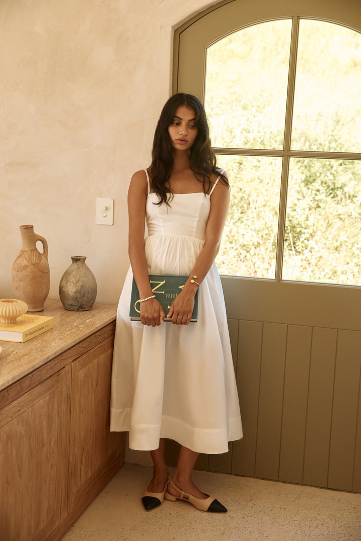 Diamond Eyes Midi Dress White
