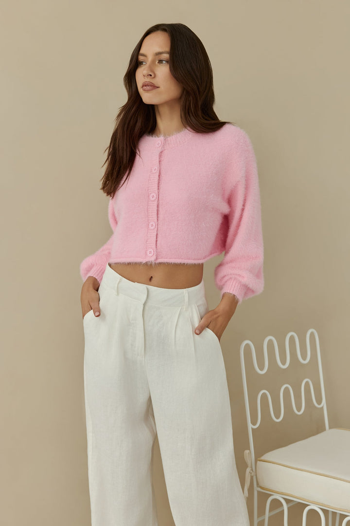 Cloud Nine Fluffy Cardigan Pink