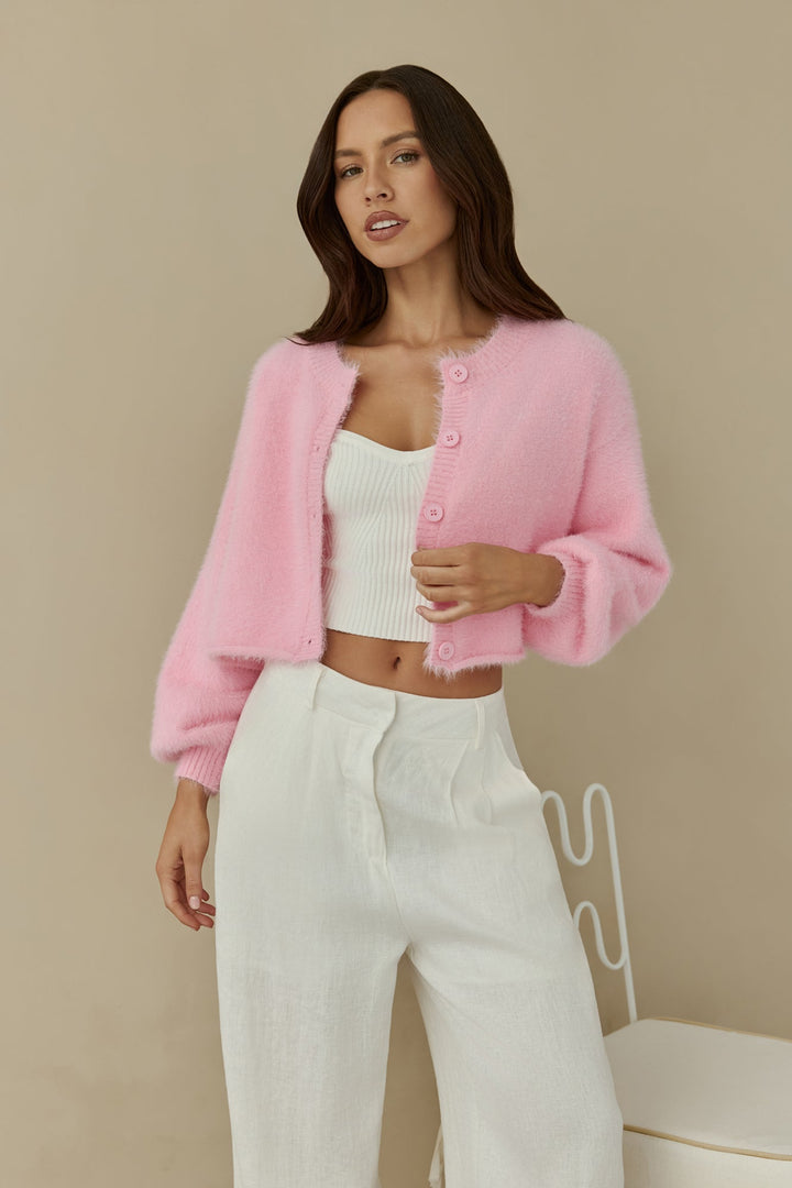 Cloud Nine Fluffy Cardigan Pink