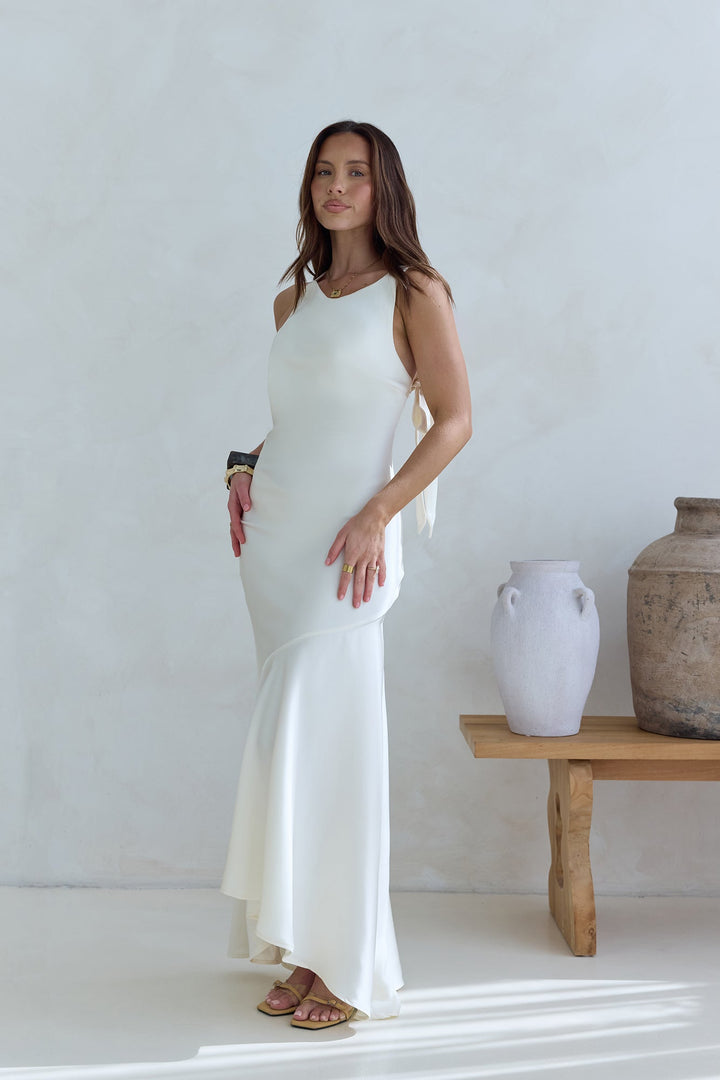 Oath To You Satin Maxi Dress Champagne