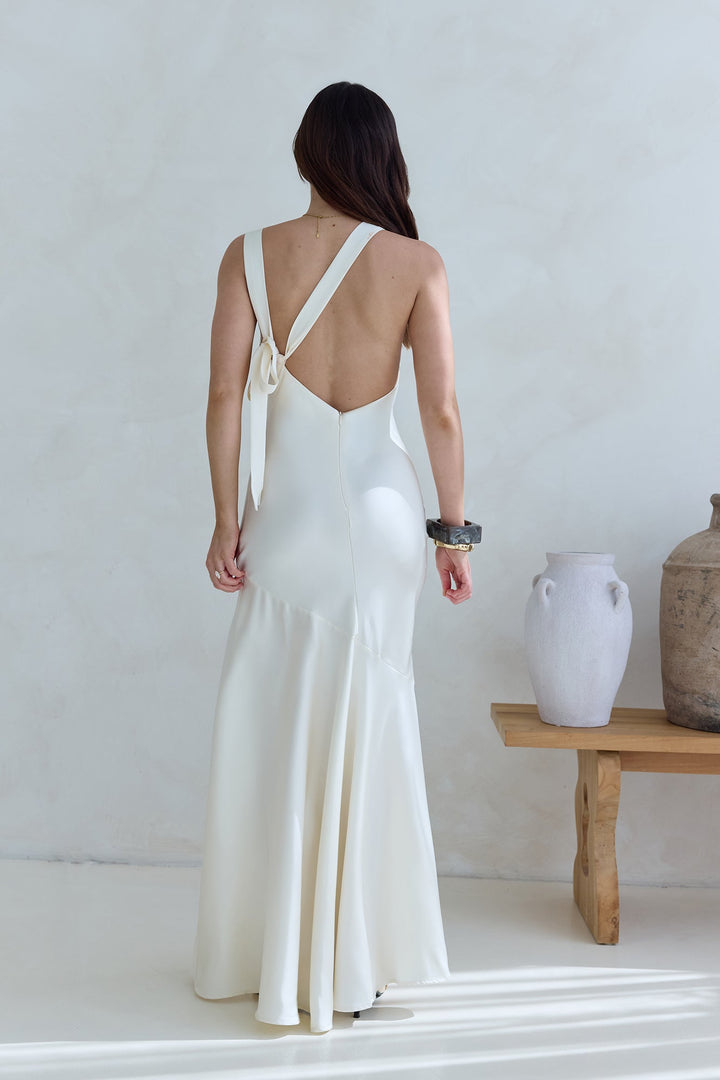 Oath To You Satin Maxi Dress Champagne