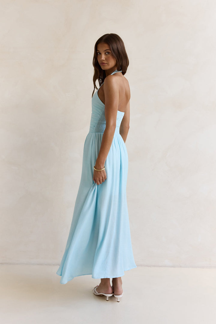 Heart Of Ours Halter Maxi Dress Blue