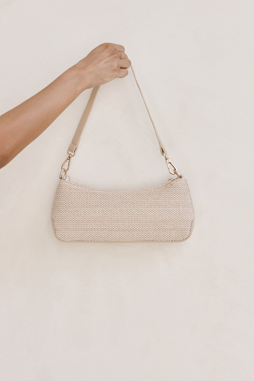 Jamie Shoulder Bag Natural Raffia-Bone