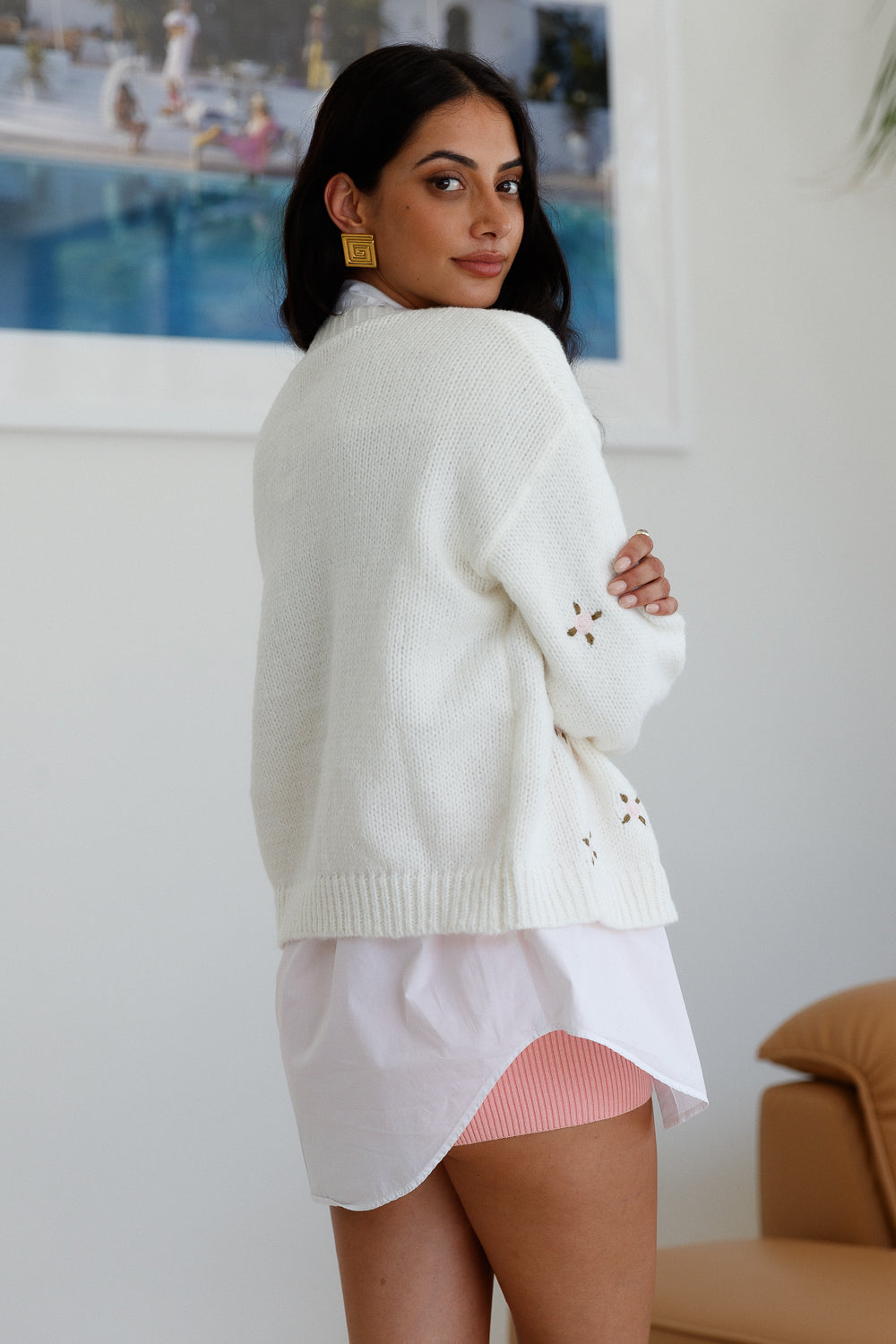 Cove Morning Knit Cardigan White