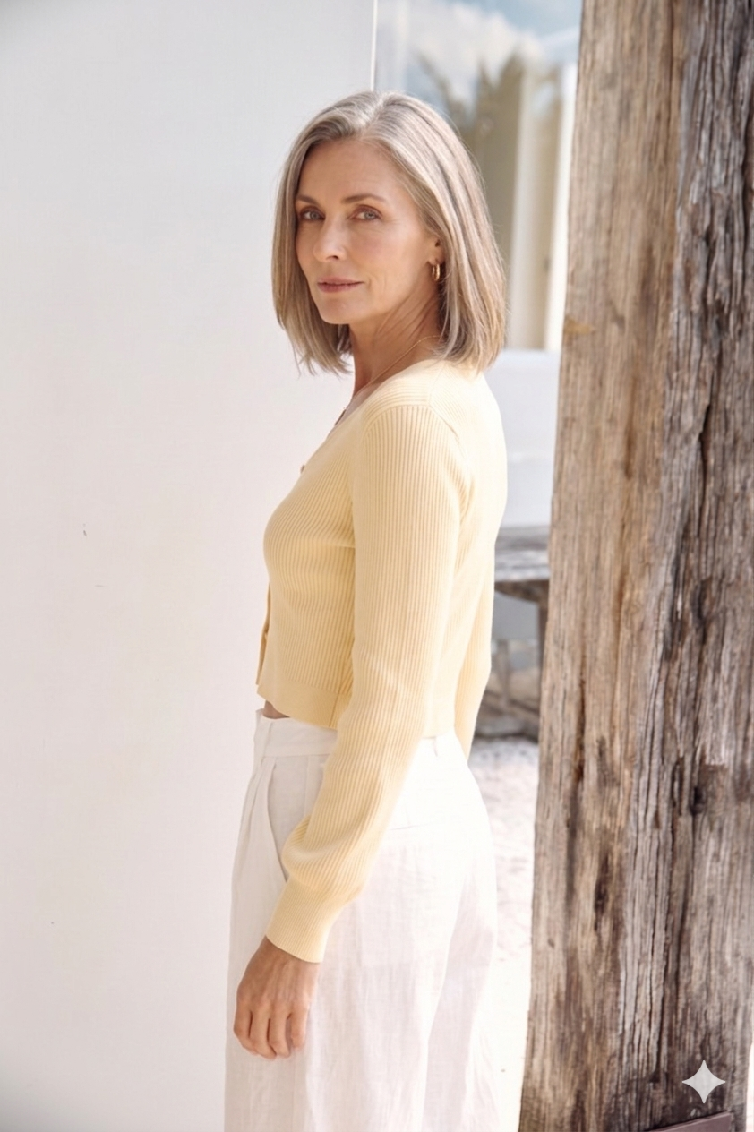 Soft Feel Fluffy Cardigan Yellow