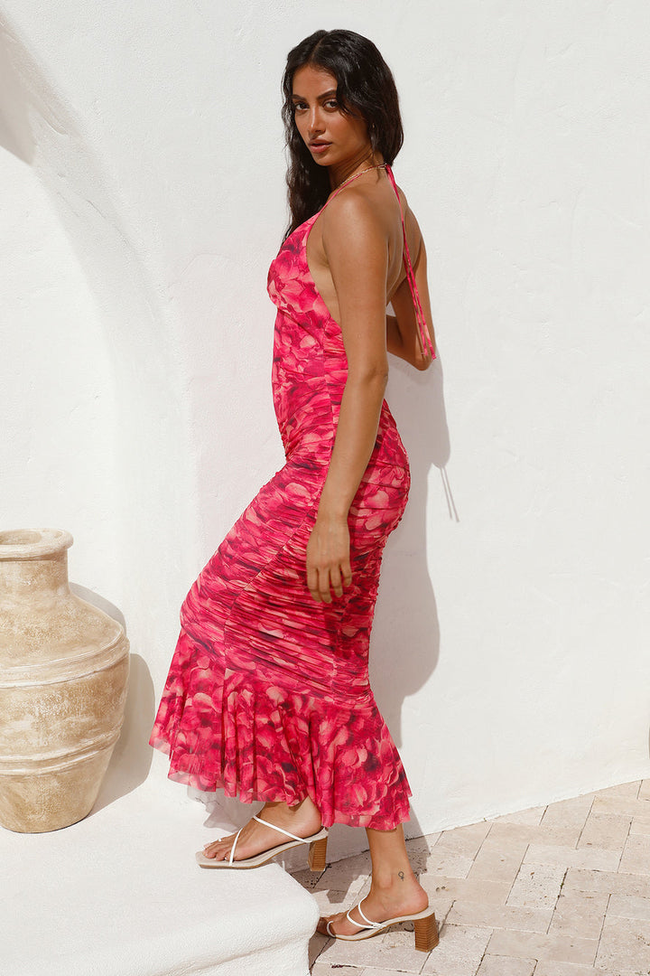 Feeling Joy Midi Dress Red