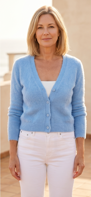 Cloud Nine Fluffy Cardigan Blue