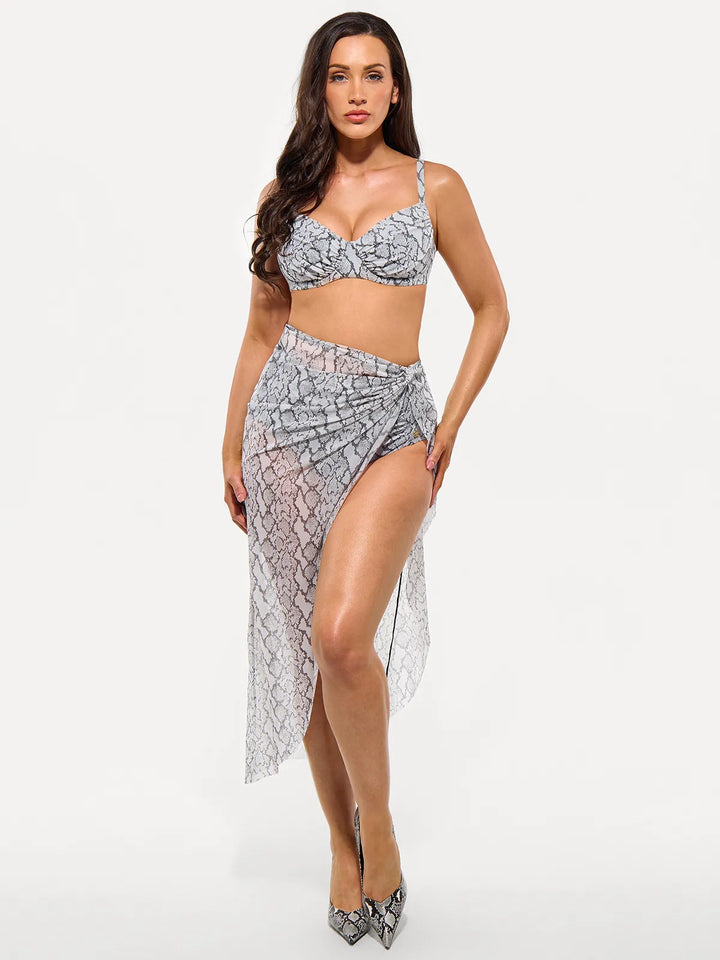 Bias Twist Mesh Sarong Coverup